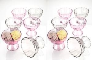 SREEJI Plastic Dessert Bowl Crystal Shape Plastic Flower Shape Ice ...