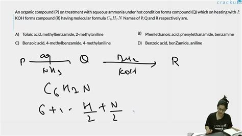 [Video] An organic compound (P) on treatment with aqueous ammonia under ...
