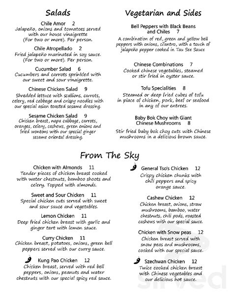 Paco Wongs Chinese Restaurant menus in El Paso, Texas, United States