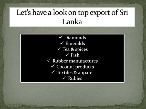 PPT - Find Out the Top Exports, Exporting Companies and Trading Partners of Sri Lanka PowerPoint ... - exports of sri lanka