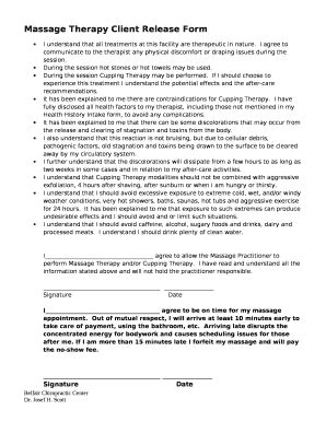 Massage Therapy Client Release Template - Fill and Sign Printable ...