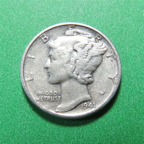 1941 MERCURY DIME (WORLD WAR 2 ERA) 90% SILVER ~ LOT C130 - For Sale ...
