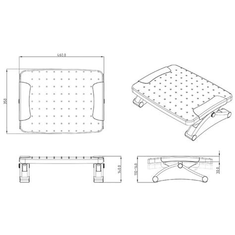 Adjustable Under Desk Footrest, Ergonomic Foot Rest with Free-Floating ...