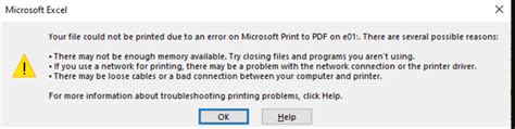 Image result for Printing From Excel Error