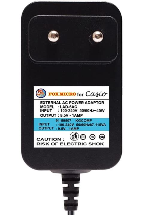 FOX MICRO Power Adapter Compatible with Casio Keyboard CTK-240, CTK-245 ...