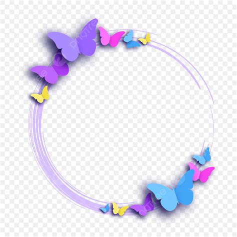 Butterflies Circle Vector Design Images, Circle Frame With Butterflies ...