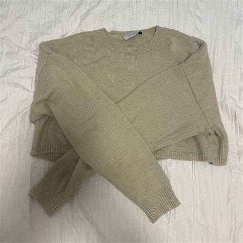 Women's Tan and Cream Jumper | Depop