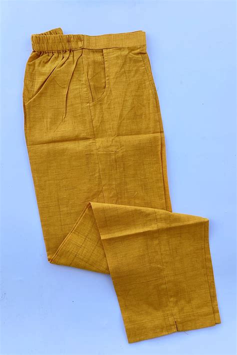 Mango Yellow Pure Cotton Pants – Desisass