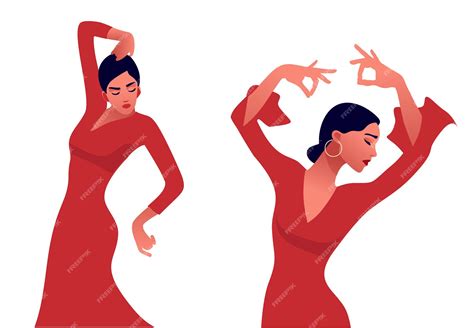 Premium Vector | Flamenco dancer. beautiful graceful woman dancing ...