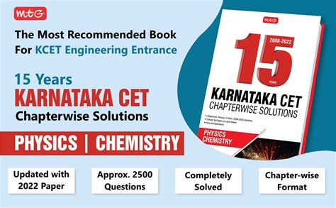MTG 15 Years Karnataka CET Chapterwise Solutions Physics & Chemistry ...
