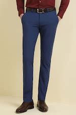 Buy Men Navy Slim Fit Solid Formal Trousers Online - 39866816 | Allen Solly