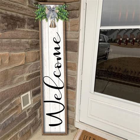 Amazon.com : Welcome Sign for Front Porch Standing 45"X9" Large Outdoor ...