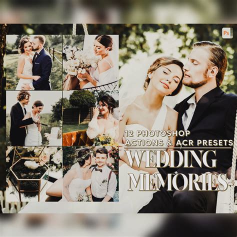 12 Photoshop Actions, Wedding Memories Ps Action, Matte airy ACR Preset ...