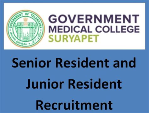 GMC Suryapet Notification 2019 – Senior Resident and Junior Resident