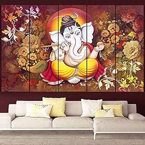 Maxstone Ganesha Big Size Multiple Frames Wall Painting for Living Room ...