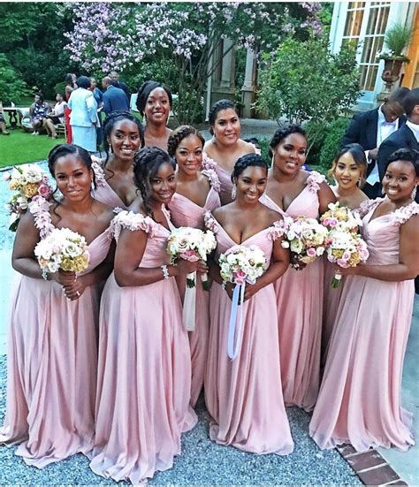 Black And Pink Bridesmaid Dresses