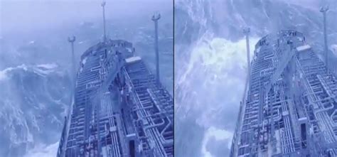 Ship Braving Massive Atlantic Waves Goes Viral
