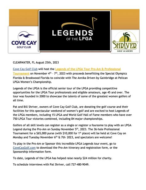 Legends of the LPGA Tour | Cove Cay Golf