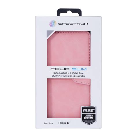 iPhone 17 SPECTRUM Folio Slim Detachable 2-1 Wallet Case - Pink