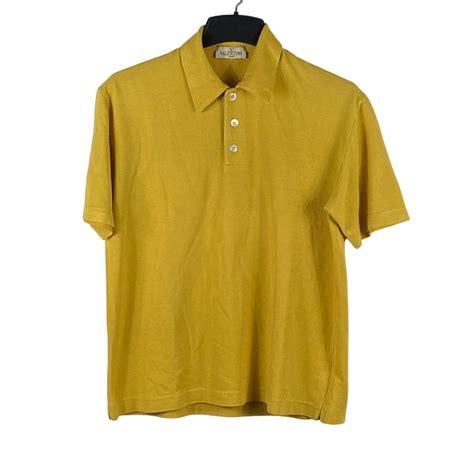 Valentino UOMO Plain Collar Polo Shirt Yellow Men's... - Depop