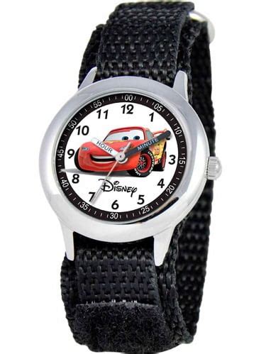 Buy Disney Cars Lightning McQueen Boys Stainless Steel Watch, Black ...