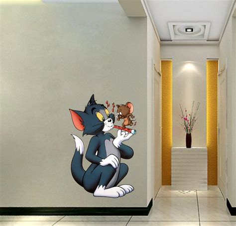 Krishna Sticker 'PVC Vinyl Tom and Jerry Cartoon Wall Stickers for Kids ...