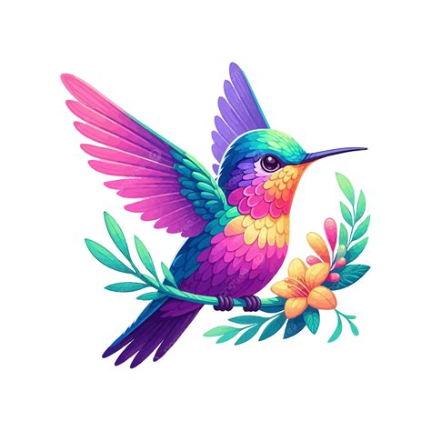 Anna S Hummingbird Vector Illustration Isolated On White Background ...