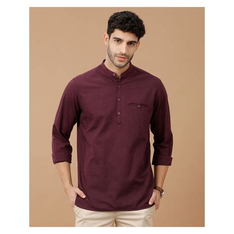 Buy Cavallo By Linen Club Blended Linen Purple Solid Casual Shirt Online