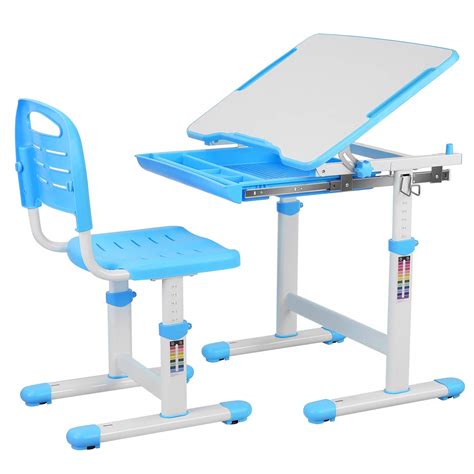 Buy POTBY Kids Desk and Chair Set, Height Adjustable Children Study ...