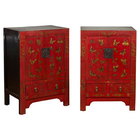 Chinese Lacquered Bedside Cabinets | Cabinets Matttroy