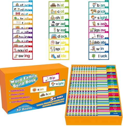 30 Read and Rhyme Flip Books, Word Families Flash Cards, Word Family ...