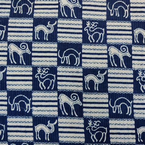 Pure Cotton Kaatha Indus Valley Motifs Hand Block Print Fabric – Sanskruti