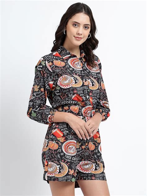 Coffee Design Printed Play Suit – Stitch Monkey