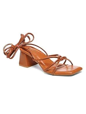 Buy GNIST Tan Elegant Strappy Tie up Block Heel (36EU) at Amazon.in