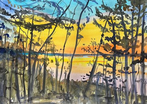 Beginning Watercolor Painting - Sunset on the Lake, ISD 191 Community ...