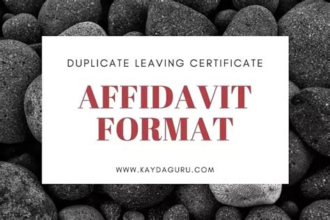 Duplicate School Leaving Certificate Affidavit Format in Gujarati ...