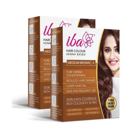 Buy Iba Hair Colour for Women - Medium Brown, 70g (Pack of 2) | 100% ...