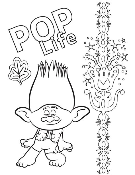 Free Printable TROLLS Coloring Pages, Activity Sheets, Zoom Backgrounds ...