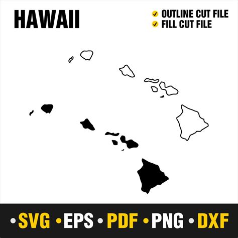 Hawaiian Islands Outline Eps