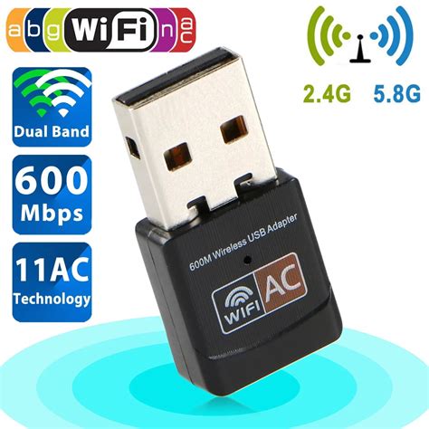 USB WiFi Bluetooth Adapter, 600Mbps Dual Band 2.4/5Ghz Wireless Network ...