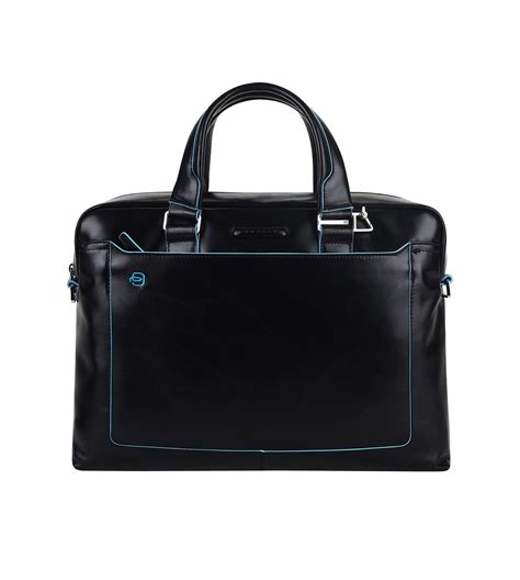Piquadro Blue Square Men's Black Laptop Briefcase