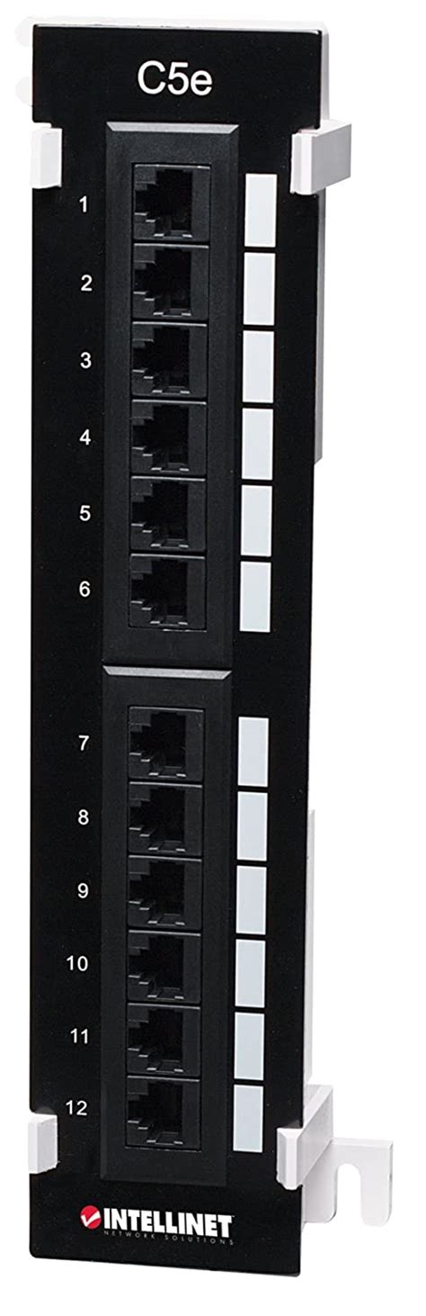 INTELLINET 12-Port Cat5e Wall-mount Patch Panel Compatible with 110 and ...