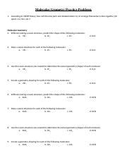 Molecular Geometry Practice Problems 的图像结果