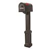 Postal Pro Post Mount Black Plastic Large Mailbox with Post PP3411BL at ...