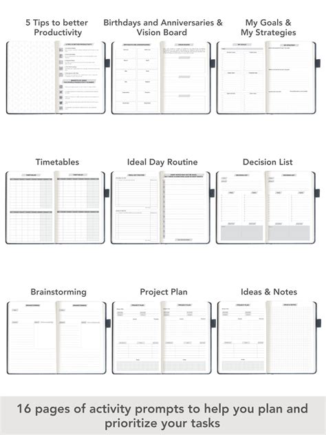 Pro - Grey Productivity Planner, Undated Planners, Daily Planners ...