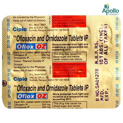 Oflox OZ Tablet 10's Price, Uses, Side Effects, Composition - Apollo ...