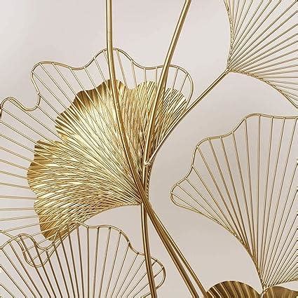 Golden Ginkgo Grace Iron Wall Art | Luxury Leaf Wall Decor – ArtyCraftz
