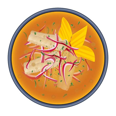 Delicious encebollado onion-fish soup. Ecuador traditional food ...