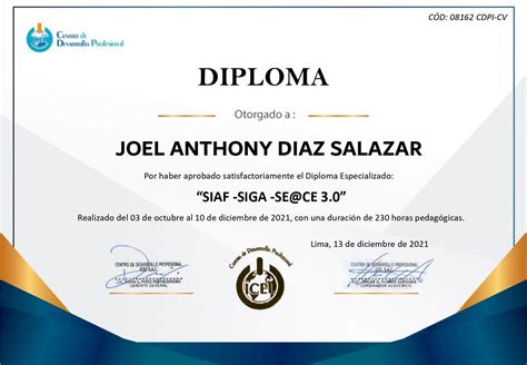 Diploma SIAF – SIGA – SEACE