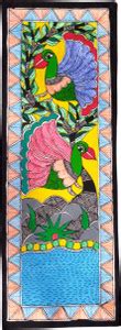 MiniArt MITHILA Painting/MADHUBANI Painting of PEACOCK Fully Handmade ...